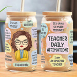 Custom Name Teacher Affirmation Gifts for Teachers - Personalized Glass Cup