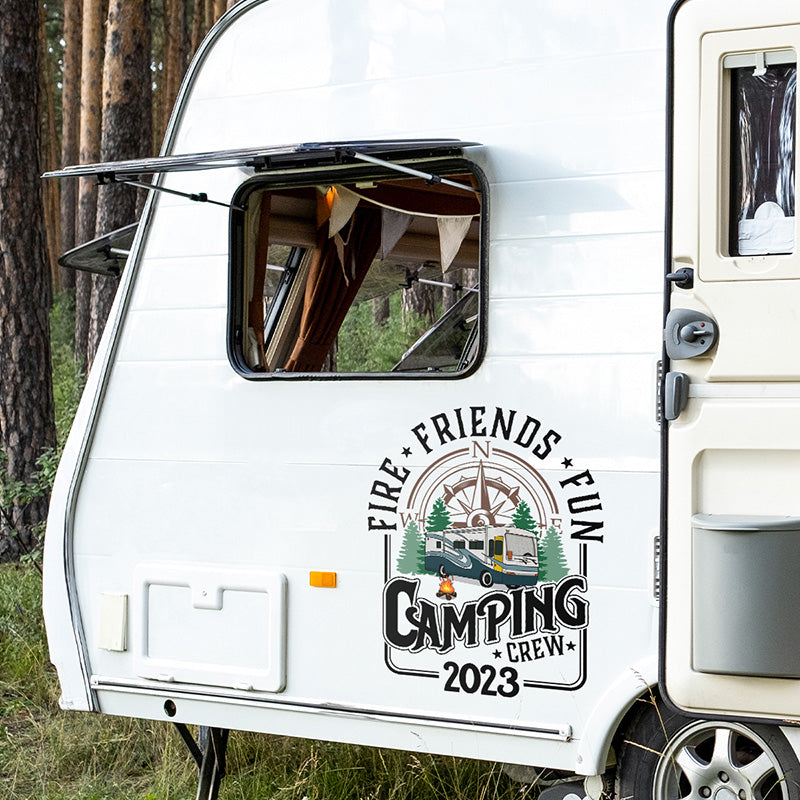 Custom Fire Friends Fun Camping Crew Decor - Personalized Decal