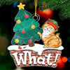 Santa’s Little Helper - Cat Personalized Custom Ornament - Acrylic Custom Shaped - Christmas Gift For Pet Owners, Pet Lovers