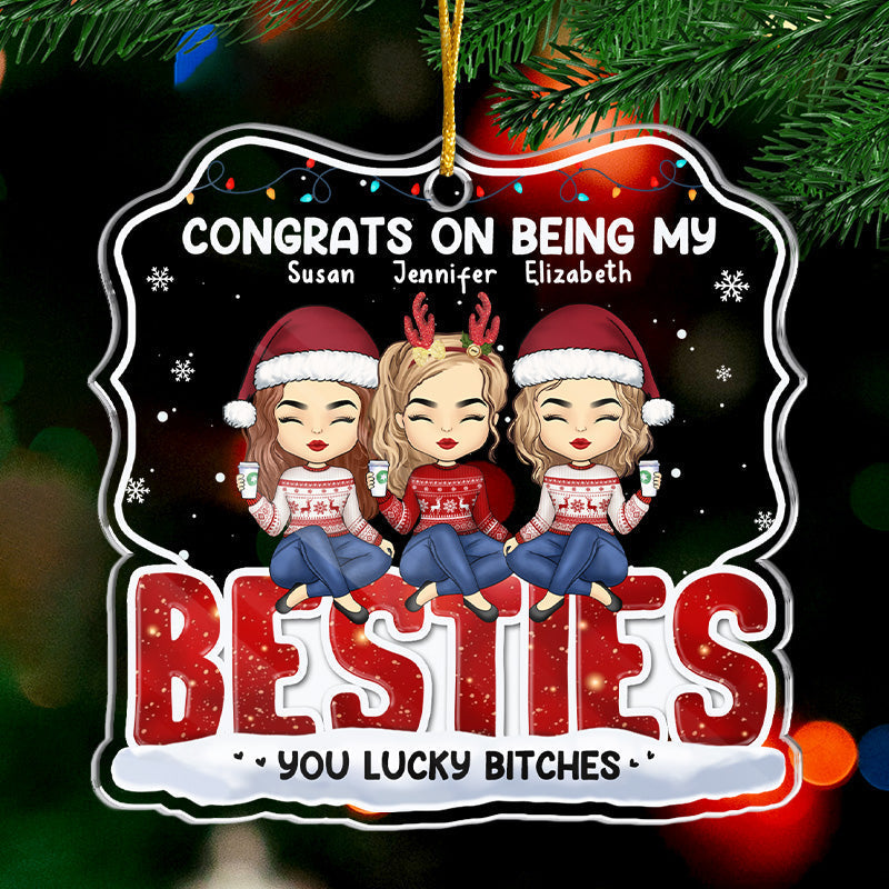 Custom Name Christmas Gifts for Besties - Personalized Ornament