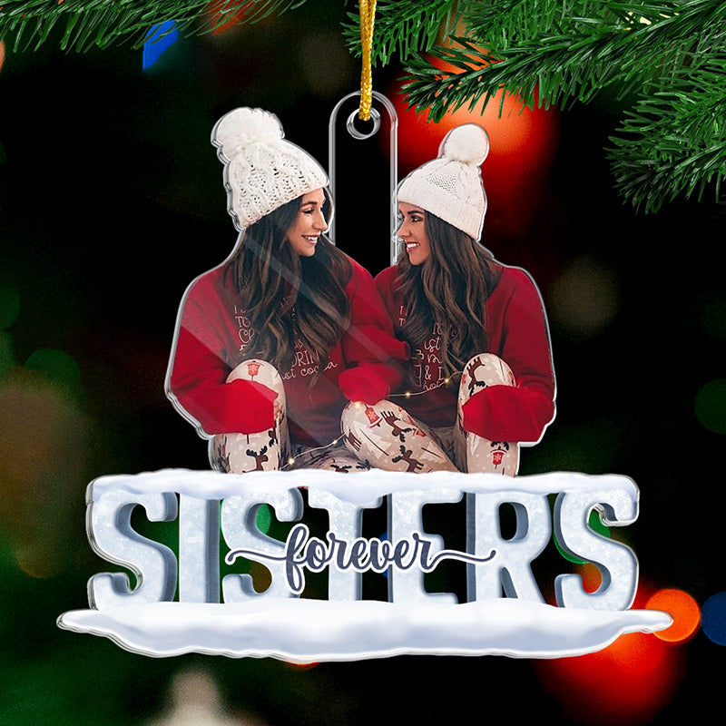 Custom Photo Christmas Gifts for Sisters - Personalized Ornament