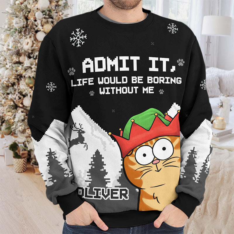 Oh Christmas Treats - Dog & Cat Personalized Custom Ugly Sweatshirt - Unisex Wool Jumper - Christmas Gift For Pet Owners, Pet Lovers
