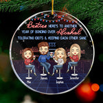 Custom Name Besties Alcohol Gifts for Friends - Personalized Ornament