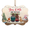 Just You And Me And The Dogs - Memorial Personalized Custom Ornament - Wood Benelux Shaped - Christmas Gift, Sympathy Gift For Pet Owners, Pet Lovers
