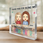 Custom Name Emotional Support Coworker Gifts - Personalized Shaped Acrylic Plaque