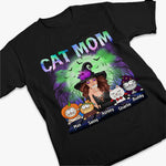 Custom Name Halloween Cat Mom Gifts for Women - Personalized Apparel
