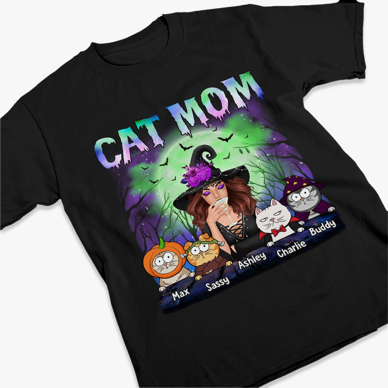 Custom Name Halloween Cat Mom Gifts for Women - Personalized Apparel