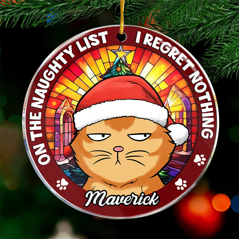 Custom Name Funny Christmas Cat Gifts - Personalized Ornament