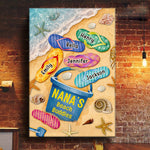 Custom Name Beach Buddies Gifts for Grandma - Personalized Canvas