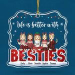Custom Name Christmas Besties Gifts for Friends - Personalized Ornament