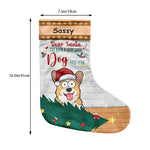 Custom Funny Dog Naughty List Christmas Decor - Personalized Christmas Stocking