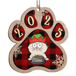 Lucky Cat Christmas Ornament - Festive Buffalo Plaid Holiday Decor