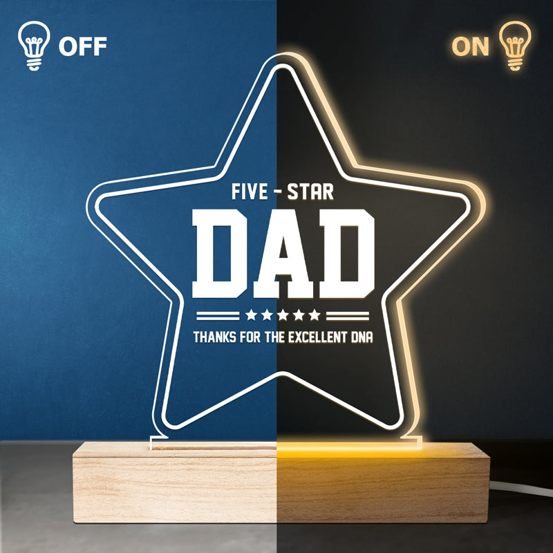 Five-Star Dad Appreciation Gift - 3D LED Light
