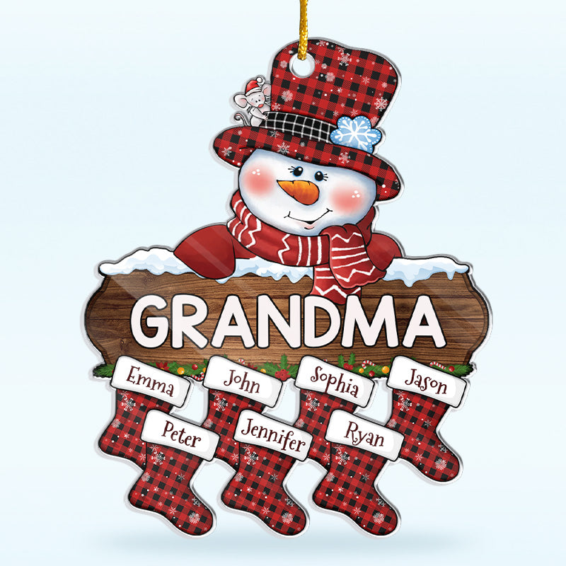 Custom Name Grandma Christmas Family Gifts - Personalized Ornament