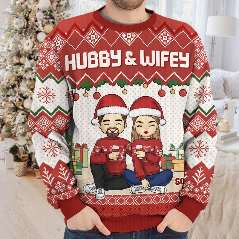 Custom Name Christmas Couple Gifts - Personalized Sweatshirt