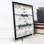 Custom Name First Mom Now Grandma Family Gift - Personalized Wooden Plaque