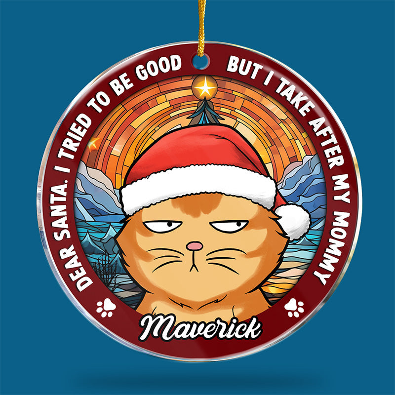 Custom Name Funny Christmas Cat Gifts - Personalized Ornament