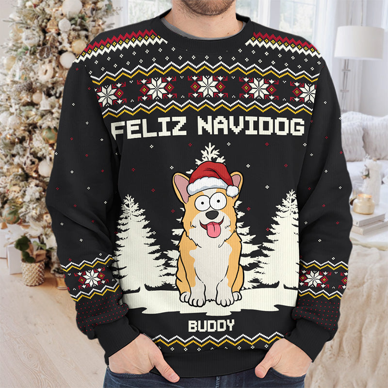 Custom Name Christmas Dog Gifts for Dog Lovers - Personalized Sweatshirt