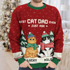 Best Cat Mom & Cat Dad Ever - Personalized Custom Unisex Ugly Christmas Sweatshirt, Wool Sweatshirt, All-Over-Print Sweatshirt - Gift For Cat Lovers, Pet Lovers, Christmas Gift