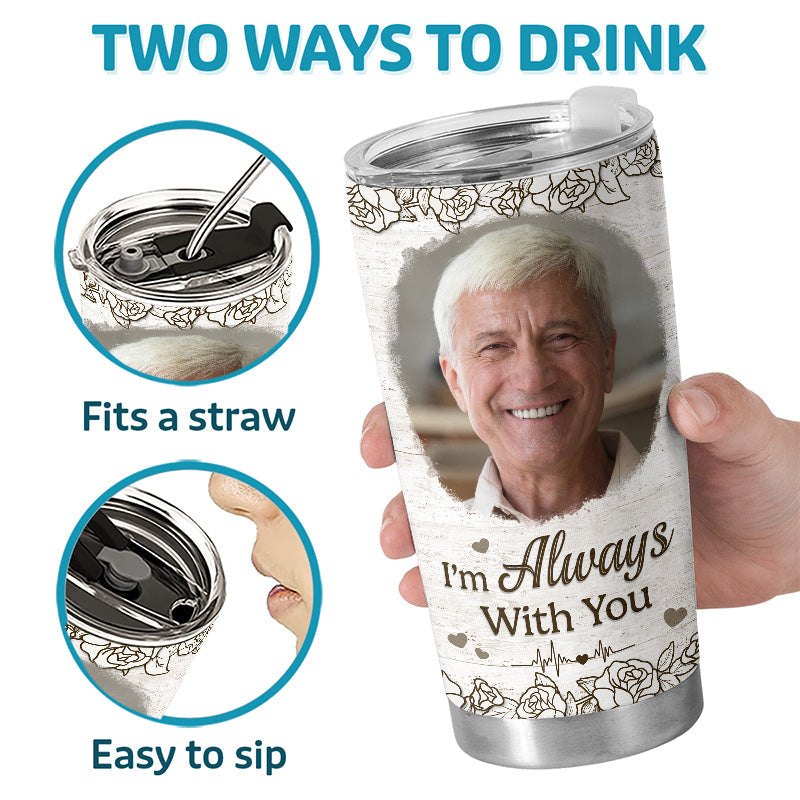 Custom Photo Stay In Our Hearts Forever - Memorial Personalized Custom Tumbler - Sympathy Gift For Family Members