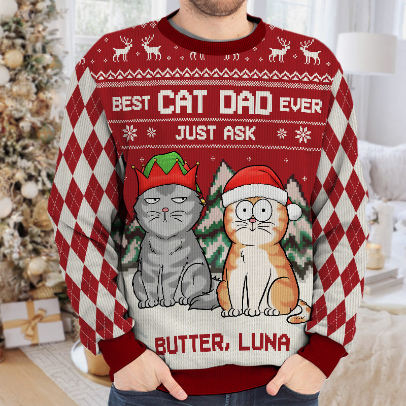 Custom Name Christmas Gifts for Cat Moms - Personalized Sweatshirt