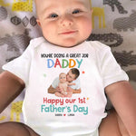 Custom Photo First Father's Day Gifts for Dad - Personalized Baby Onesies
