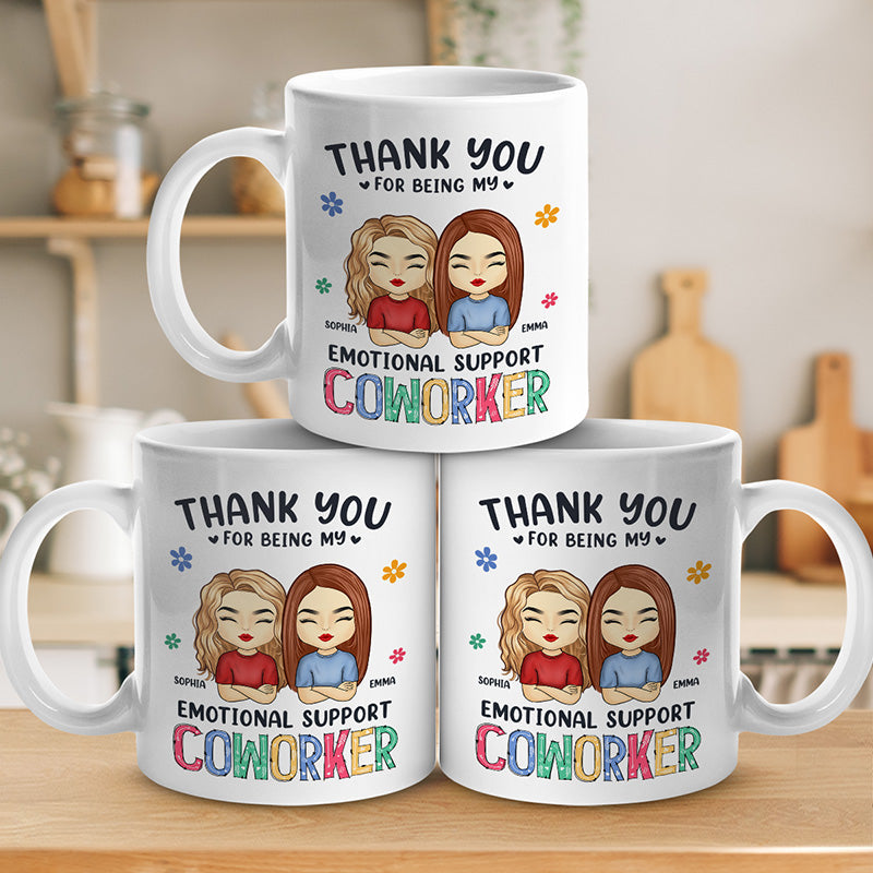 Custom Name Emotional Support Coworker Gifts for Women - Personalized Mugs