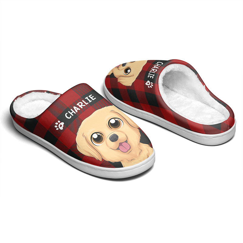 Happiness Starts With A Wet Nose - Dog & Cat Personalized Custom Fluffy Slippers - Gift For Pet Owners, Pet Lovers