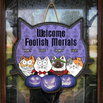 Custom Name Halloween Cat Decor for Cat Lovers - Personalized Wood Sign