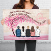 We'll Always Be Connected By Heart - Family Personalized Custom Horizontal Canvas - Gift For Siblings, Brothers, Sisters
