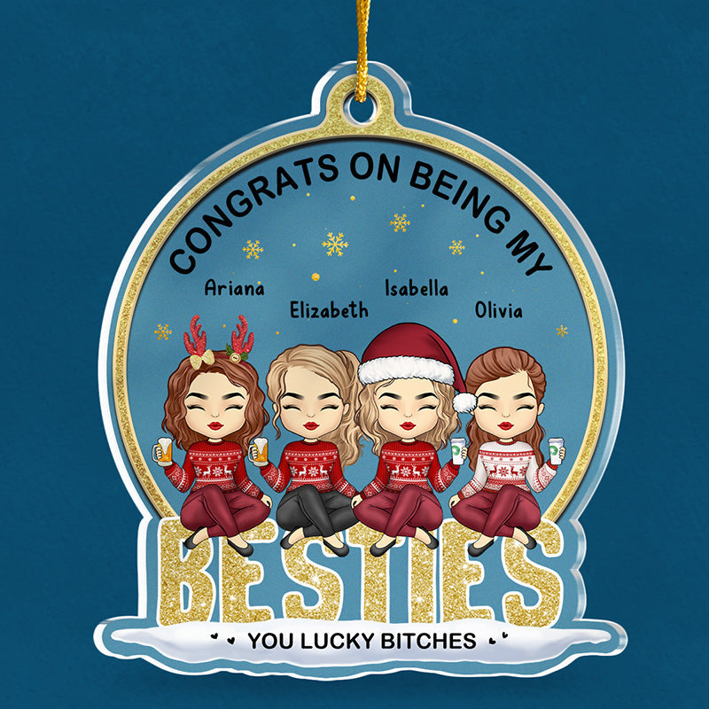 Custom Name Funny Bestie Christmas Gifts - Personalized Ornament