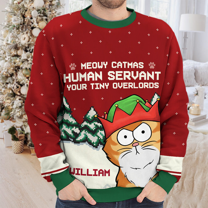 Custom Name Funny Christmas Cat Lover Gifts - Personalized Sweatshirt