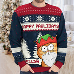 Custom Name Christmas Cat Gifts for Cat Lovers - Personalized Sweatshirt