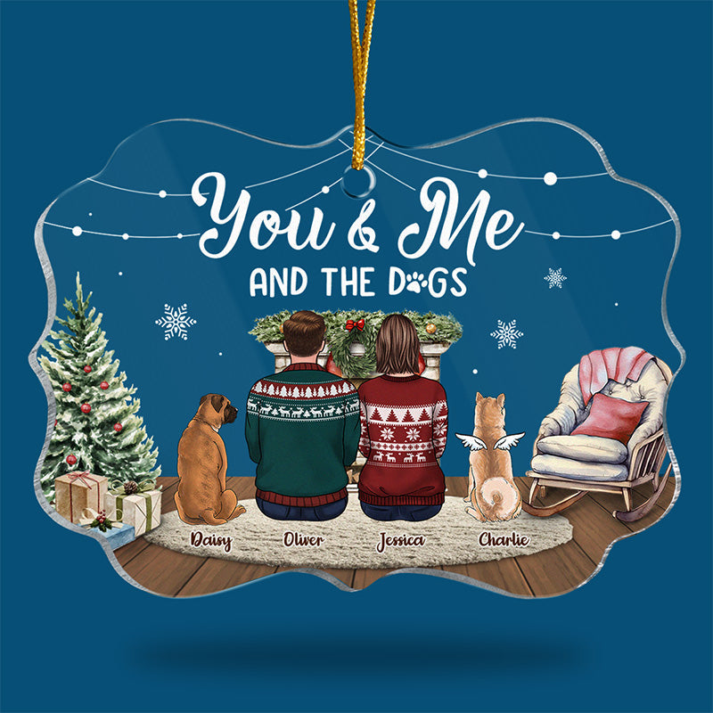 Custom Name You & Me and the Dogs Christmas Gifts for Couples - Personalized Ornament