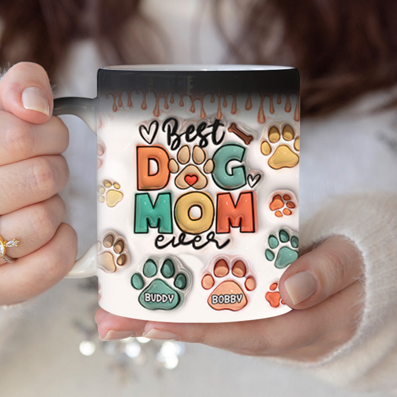 Eat Drink And Be Merry - Dog & Cat Personalized Custom 3D Inflated Effect Printed  Color Changing Mug - Gift For Pet Owners, Pet Lovers