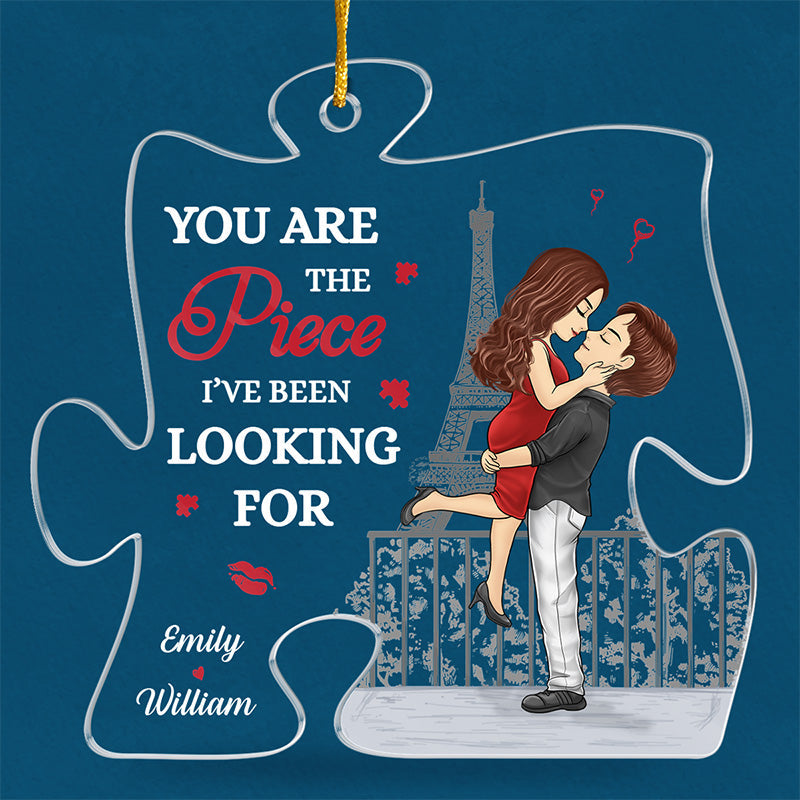 You Are My Missing Piece - Couple Personalized Custom Ornament - Acrylic Puzzle Shaped - Christmas Gift For Husband Wife, Anniversary