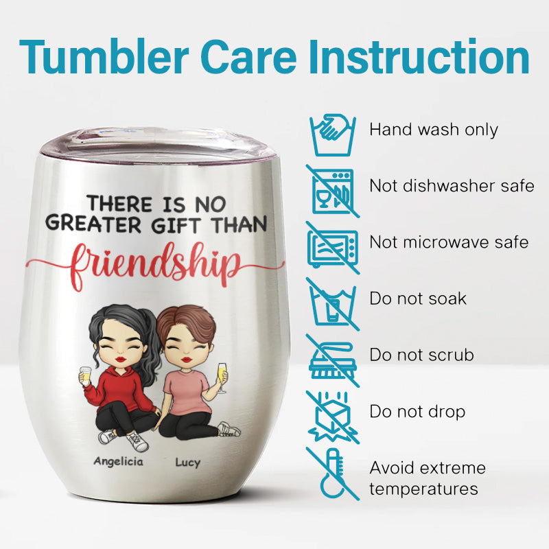 Custom Name Friendship Gifts for Best Friends - Personalized Wine Tumbler