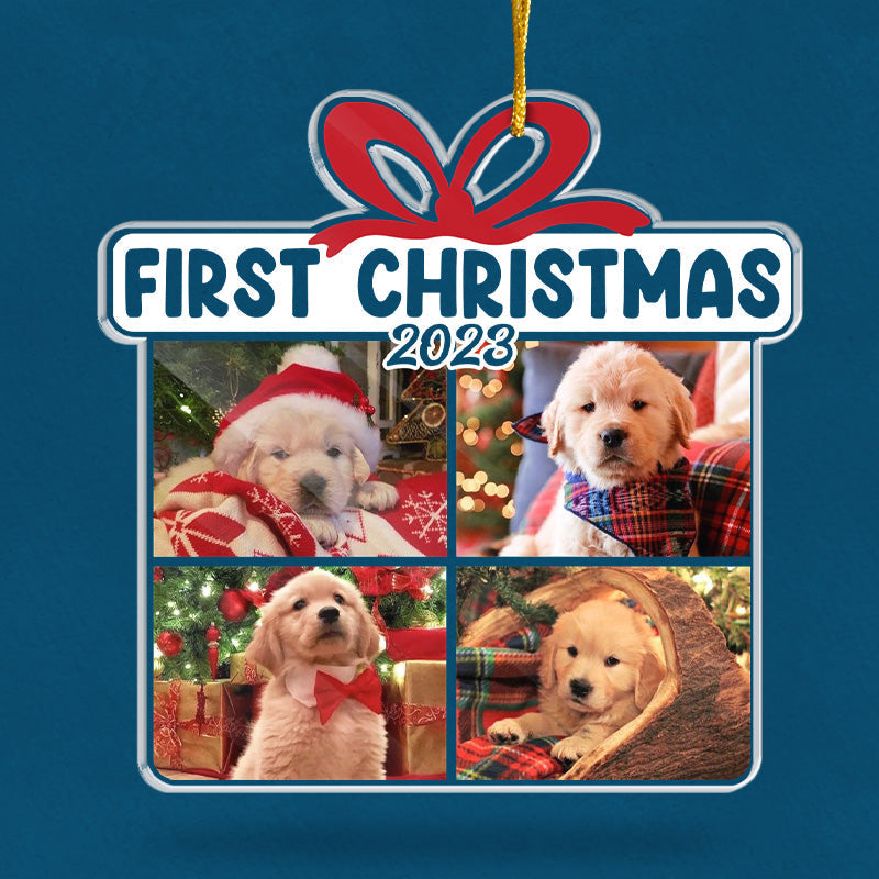 Custom Photo Happy Pawlidays - Dog & Cat Personalized Custom Ornament - Acrylic Custom Shaped - Christmas Gift For Pet Owners, Pet Lovers