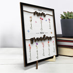 Custom Name Mom to Grandma Family Gifts - Personalized Wooden Plaque