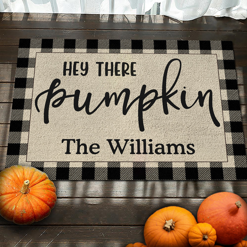 Custom Name Pumpkin Fall Decor - Personalized Doormat