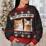 Custom Name Christmas Gifts for Cat Moms - Personalized Sweatshirt