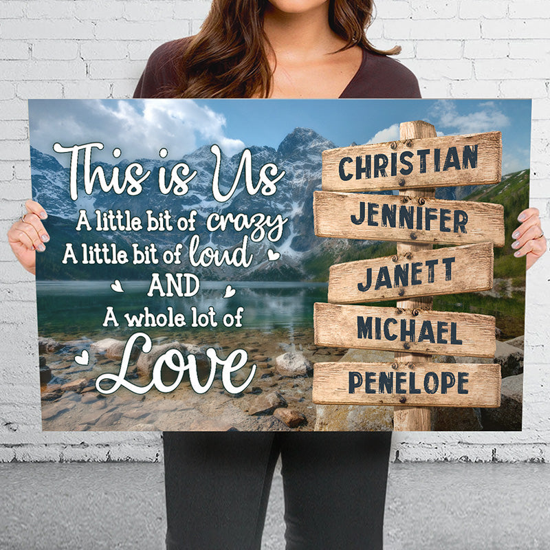 This Is Us A Whole Lot Of Love - Family Personalized Custom Horizontal Canvas - Gift For Family Members