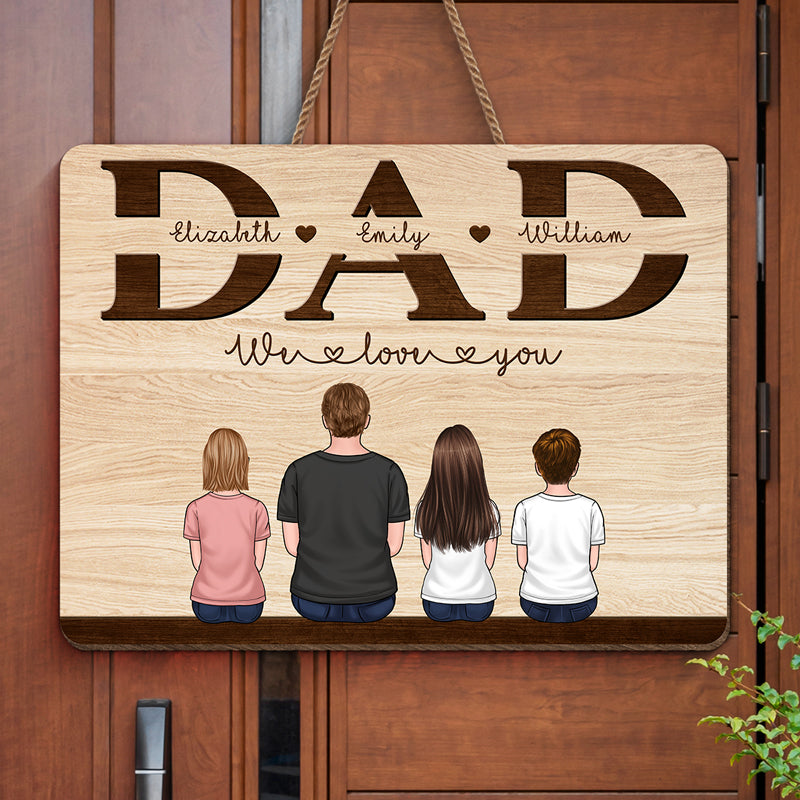 Custom Name Dad Gifts from Kids - Personalized Wood Sign