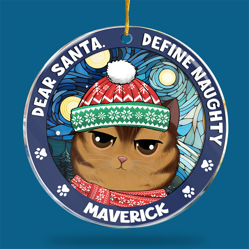 Custom Name Naughty Cat Christmas Gifts - Personalized Ornament
