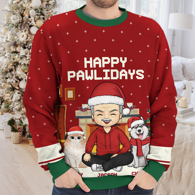 Have A Fetching Christmas - Dog & Cat Personalized Custom Ugly Sweatshirt - Unisex Wool Jumper - Christmas Gift For Pet Owners, Pet Lovers