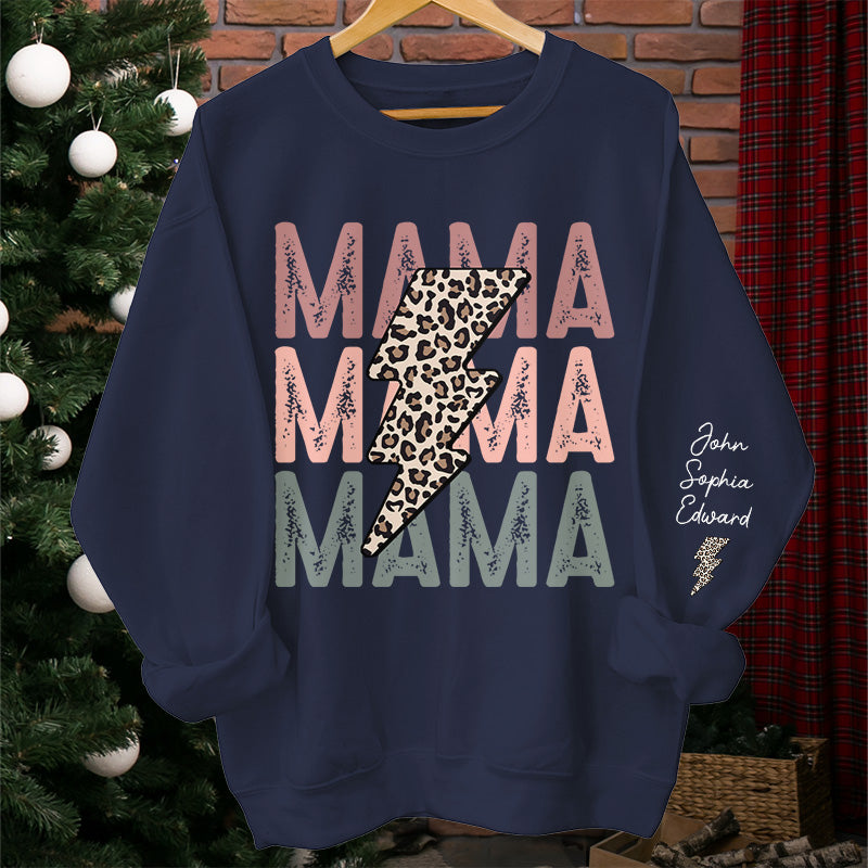 Blessed To Have You, Mama - Family Personalized Custom Unisex Sweatshirt With Design On Sleeve - Birthday Gift For Mom