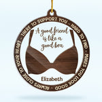 Custom Name Funny Bra Friendship Christmas Gifts for Women - Personalized Ornament