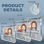 Custom Name Emotional Support Coworker Gifts - Personalized Shaped Acrylic Plaque