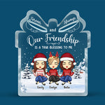Custom Name Christmas Friendship Gifts for Best Friends - Personalized Shaped Acrylic Plaque