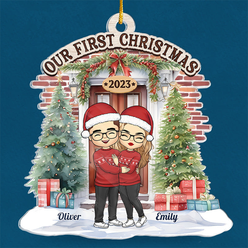 Custom Name First Christmas Gifts for Couples - Personalized Ornament